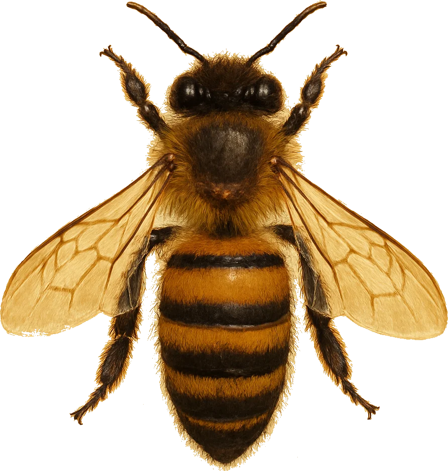 Illustration of a honeybee, the specimen for Wild Signal GEO services.